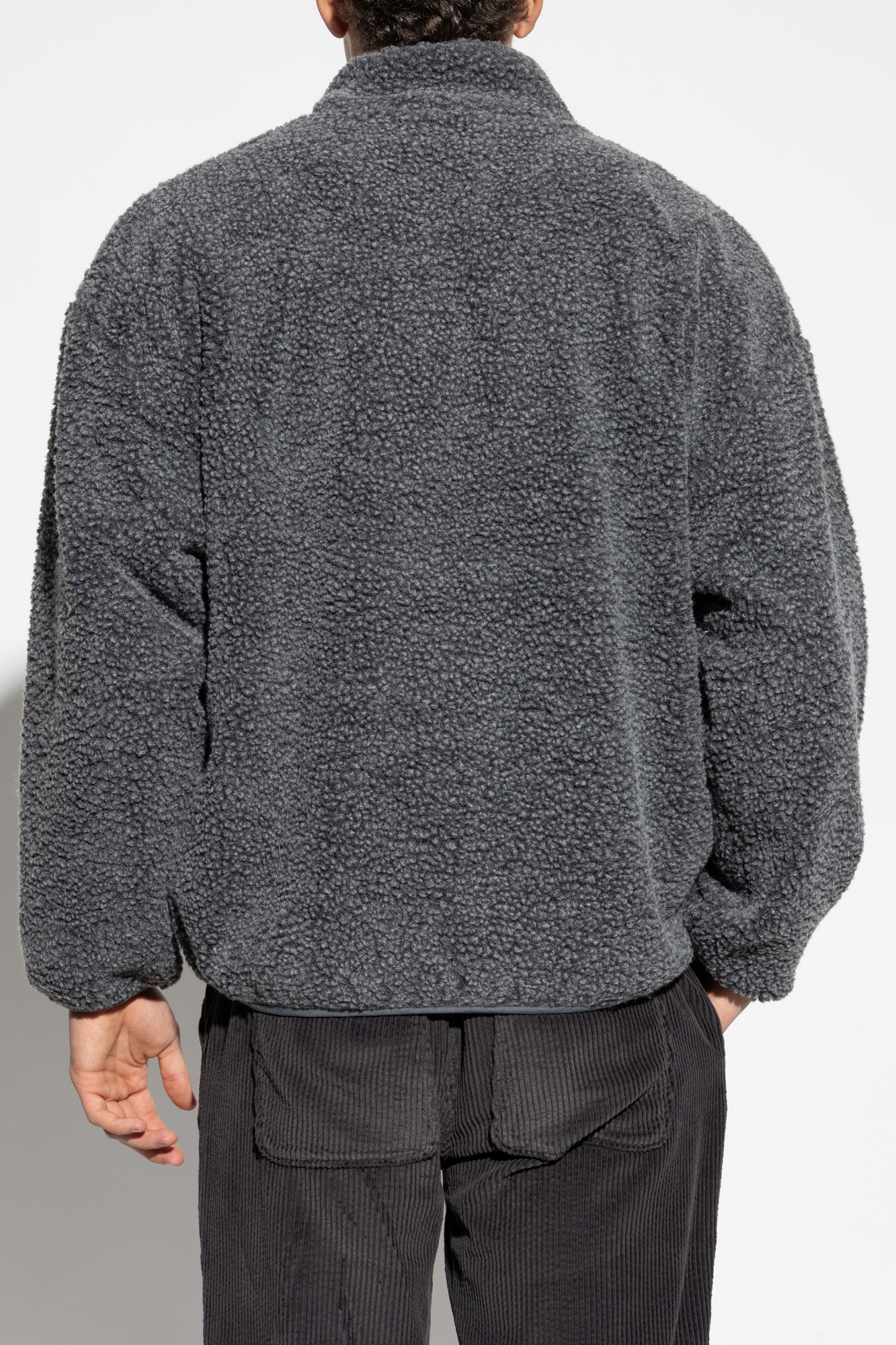 Grey Furry sweatshirt with logo patch American Vintage